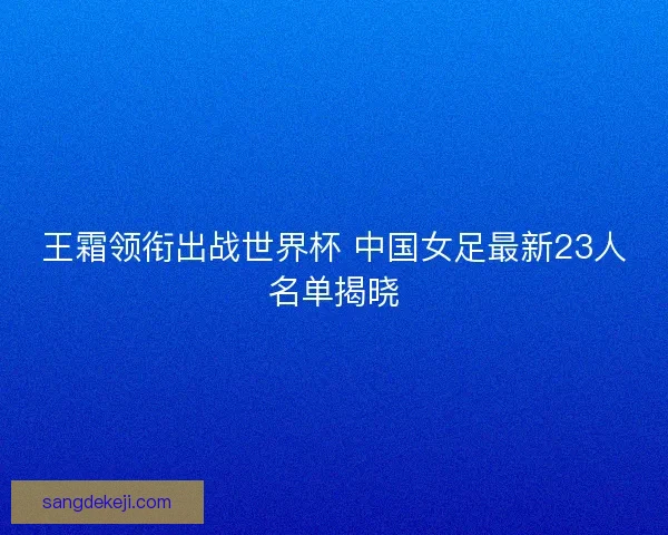 王霜领衔出战世界杯 中国女足最新23人名单揭晓